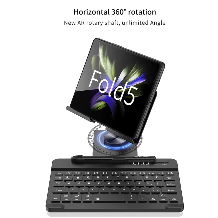 For Samsung Galaxy Z Fold5 GKK Folding Bluetooth Keyboard Holder with Pen + Holder + Keyboard + Mouse(Black) - Samsung Keyboard by GKK | Online Shopping South Africa | PMC Jewellery