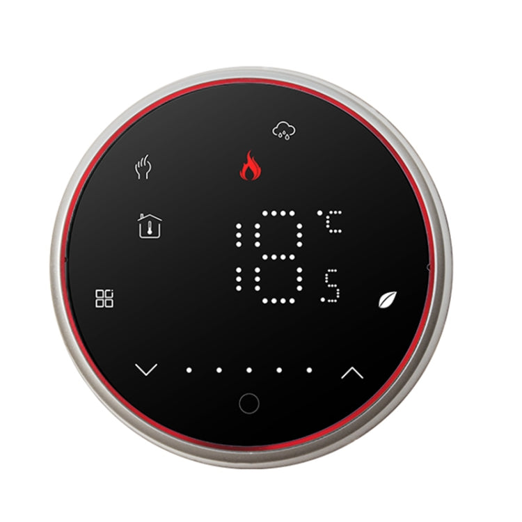 BHT-6001GCL 95-240V AC 5A Smart Round Thermostat Boiler Heating LED Thermostat Without WiFi(Black) - Thermostat & Thermometer by PMC Jewellery | Online Shopping South Africa | PMC Jewellery