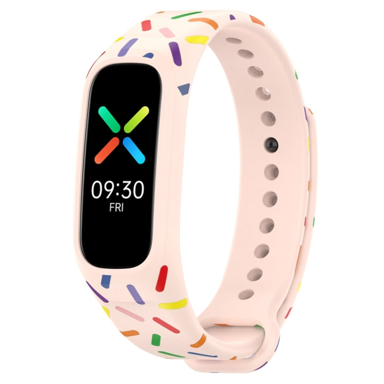 For OPPO Band Sports Rainbow Dots Silicone Watch Band(Light Pink) -  by PMC Jewellery | Online Shopping South Africa | PMC Jewellery