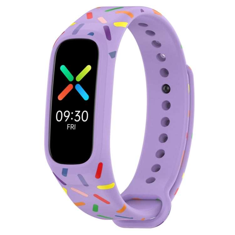 For OPPO Band Sports Rainbow Dots Silicone Watch Band(Purple) -  by PMC Jewellery | Online Shopping South Africa | PMC Jewellery