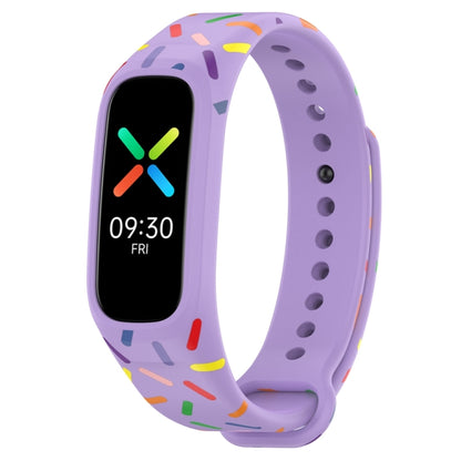 For OPPO Band Sports Rainbow Dots Silicone Watch Band(Purple) -  by PMC Jewellery | Online Shopping South Africa | PMC Jewellery