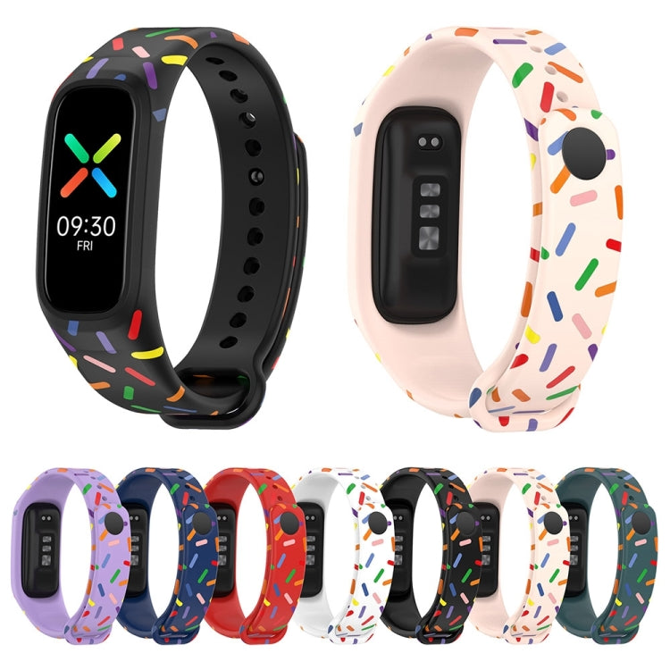 For OPPO Band Sports Rainbow Dots Silicone Watch Band(White) -  by PMC Jewellery | Online Shopping South Africa | PMC Jewellery