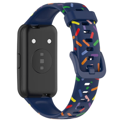 For Huawei Band 7 Sports Rainbow Dots Silicone Watch Band(Midnight Blue) - Watch Bands by PMC Jewellery | Online Shopping South Africa | PMC Jewellery