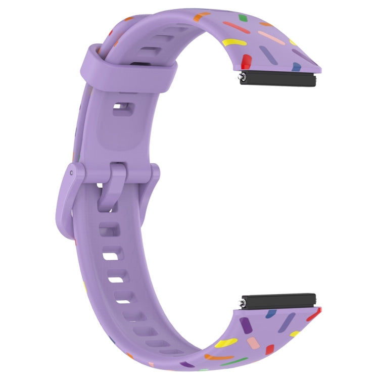 For Huawei Band 7 Sports Rainbow Dots Silicone Watch Band(Purple) - Watch Bands by PMC Jewellery | Online Shopping South Africa | PMC Jewellery