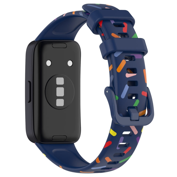 For Huawei Band 8 Sports Rainbow Dots Silicone Watch Band(Midnight Blue) - Watch Bands by PMC Jewellery | Online Shopping South Africa | PMC Jewellery