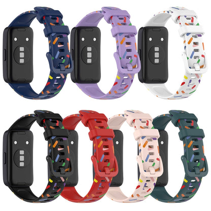 For Huawei Band 8 Sports Rainbow Dots Silicone Watch Band(Light Pink) - Watch Bands by PMC Jewellery | Online Shopping South Africa | PMC Jewellery