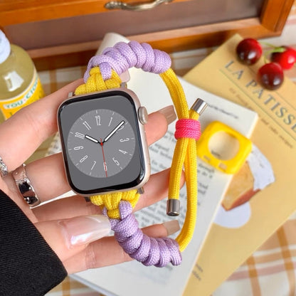 For Apple Watch 2 38mm Twist Knotted Nylon Watch Band(Purple Yellow) - Watch Bands by PMC Jewellery | Online Shopping South Africa | PMC Jewellery