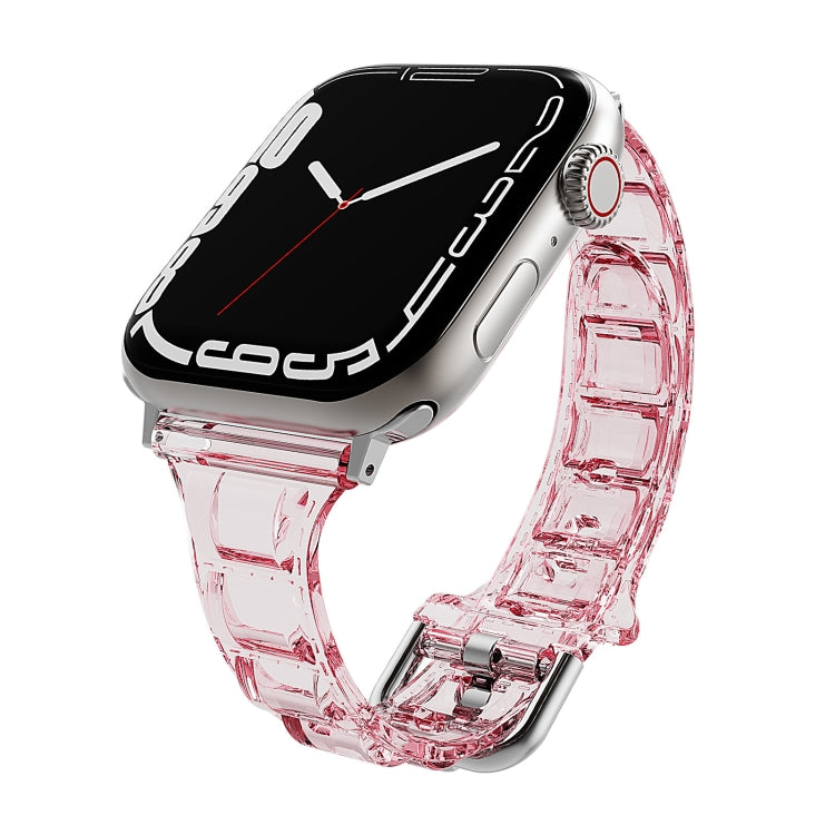 For Apple Watch Ultra 49mm Cube Airbag Clear TPU Watch Band(Red) - Watch Bands by PMC Jewellery | Online Shopping South Africa | PMC Jewellery