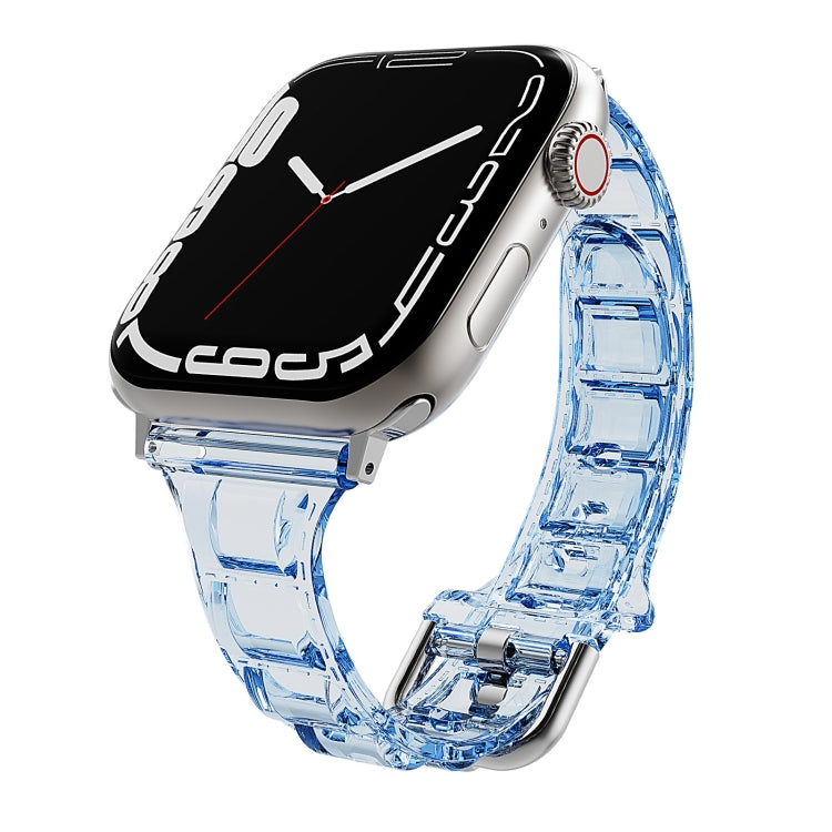 For Apple Watch 7 41mm Cube Airbag Clear TPU Watch Band(Blue) - Watch Bands by PMC Jewellery | Online Shopping South Africa | PMC Jewellery