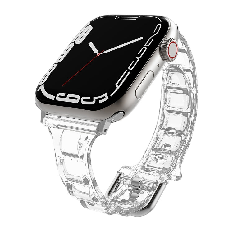 For Apple Watch 7 41mm Cube Airbag Clear TPU Watch Band(Transparent) - Watch Bands by PMC Jewellery | Online Shopping South Africa | PMC Jewellery