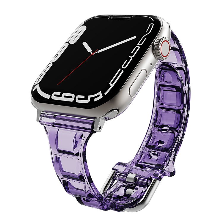 For Apple Watch SE 44mm Cube Airbag Clear TPU Watch Band(Pink) - Watch Bands by PMC Jewellery | Online Shopping South Africa | PMC Jewellery