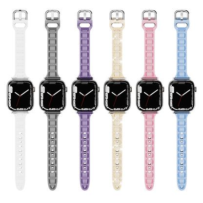 For Apple Watch Ultra 49mm Cube Airbag Clear TPU Watch Band(Gold) - Watch Bands by PMC Jewellery | Online Shopping South Africa | PMC Jewellery