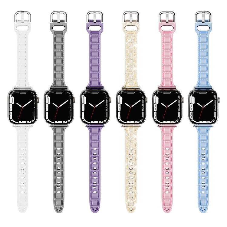 For Apple Watch SE 44mm Cube Airbag Clear TPU Watch Band(Transparent) - Watch Bands by PMC Jewellery | Online Shopping South Africa | PMC Jewellery