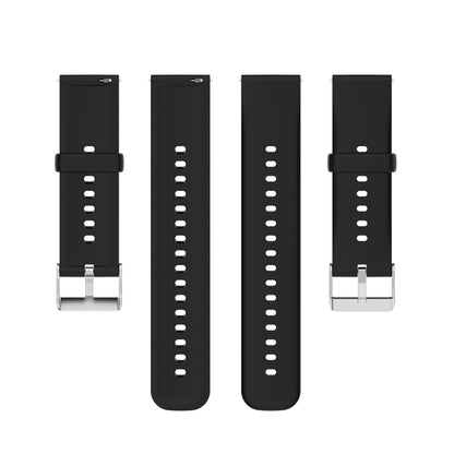 For Huawei Watch 4 / Watch 4 Pro Solid Color Silicone Stainless Steel Silver Buckle Watch Band(Black) - Watch Bands by PMC Jewellery | Online Shopping South Africa | PMC Jewellery