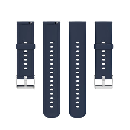 For Huawei Watch 4 / Watch 4 Pro Solid Color Silicone Stainless Steel Silver Buckle Watch Band(Navy Blue) - Watch Bands by PMC Jewellery | Online Shopping South Africa | PMC Jewellery