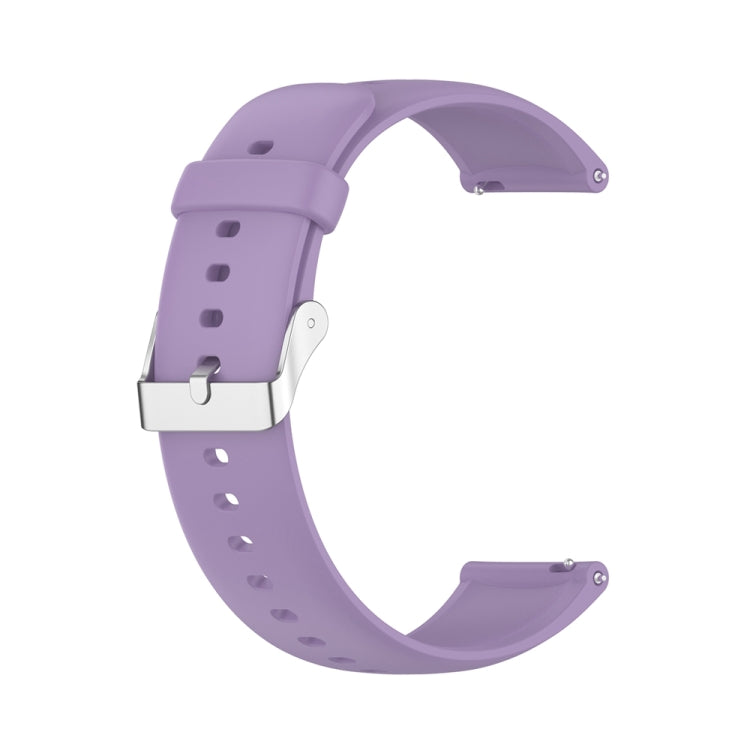 For Huawei Watch 4 / Watch 4 Pro Solid Color Silicone Stainless Steel Silver Buckle Watch Band(Light Purple) - Watch Bands by PMC Jewellery | Online Shopping South Africa | PMC Jewellery