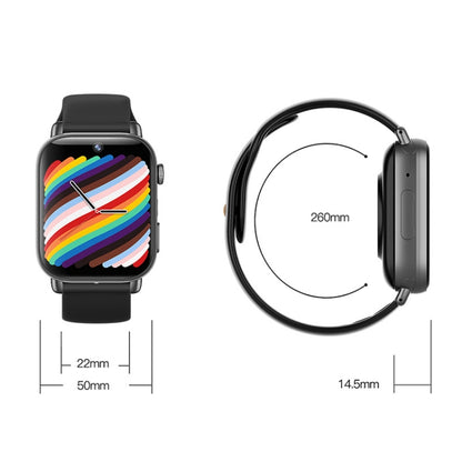 UNIWA X1S 1.9 inch IP67 Waterproof 4G Android 8.1 Dual Cameras Smart Watch Support Temperature Measurement, Specification:2G+16G(Black) - Android Watch by UNIWA | Online Shopping South Africa | PMC Jewellery