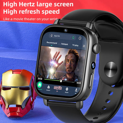 UNIWA X1S 1.9 inch IP67 Waterproof 4G Android 8.1 Dual Cameras Smart Watch Support Temperature Measurement, Specification:1G+8G(Black) - Android Watch by UNIWA | Online Shopping South Africa | PMC Jewellery