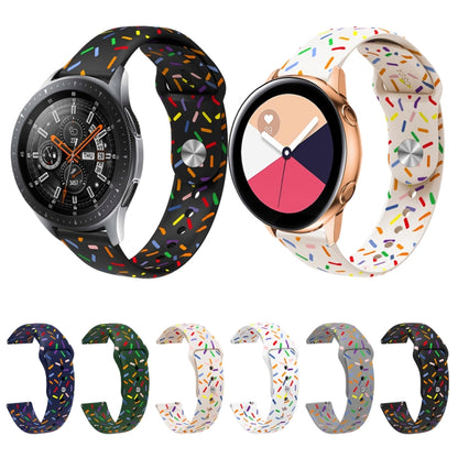 For Garmin Venu / SQ / SQ2 / Venu 2 Plus 20mm Sports Rainbow Dots Silicone Watch Band(Black) - Watch Bands by PMC Jewellery | Online Shopping South Africa | PMC Jewellery