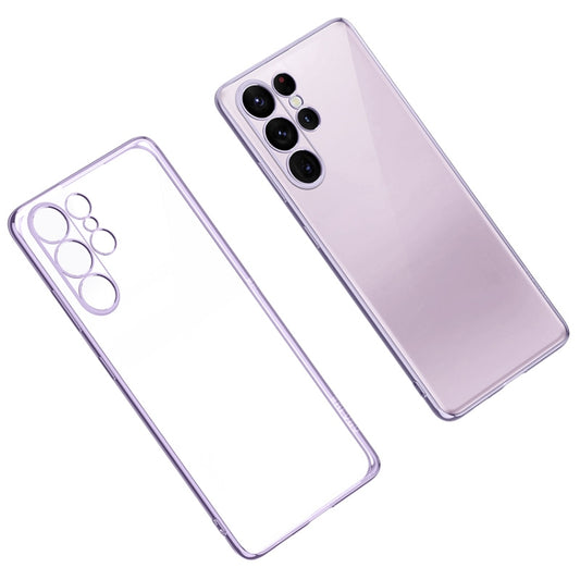 For Samsung Galaxy S23 Ultra 5G SULADA Shockproof Plating TPU Transparent Phone Case(Purple) - Galaxy S23 Ultra 5G Cases by SULADA | Online Shopping South Africa | PMC Jewellery