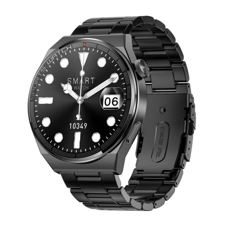 KT62 1.36 inch TFT Round Screen Smart Watch Supports Bluetooth Call/Blood Oxygen Monitoring, Strap:Steel Strap(Black) - Smart Watches by PMC Jewellery | Online Shopping South Africa | PMC Jewellery