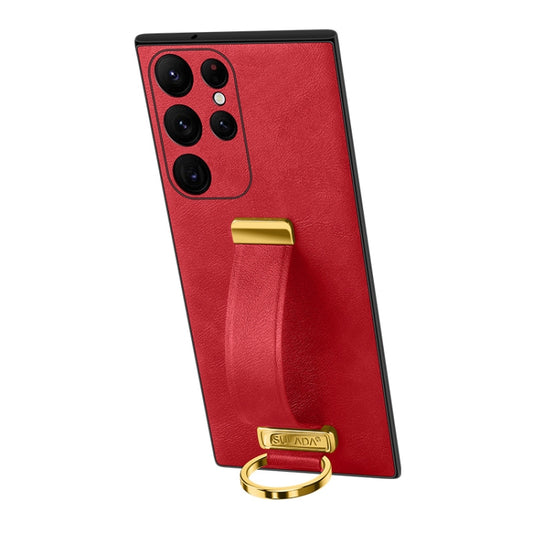 For Samsung Galaxy S23 Ultra 5G SULADA PC + Leather Texture Skin Feel Shockproof Phone Case(Red) - Galaxy S23 Ultra 5G Cases by SULADA | Online Shopping South Africa | PMC Jewellery