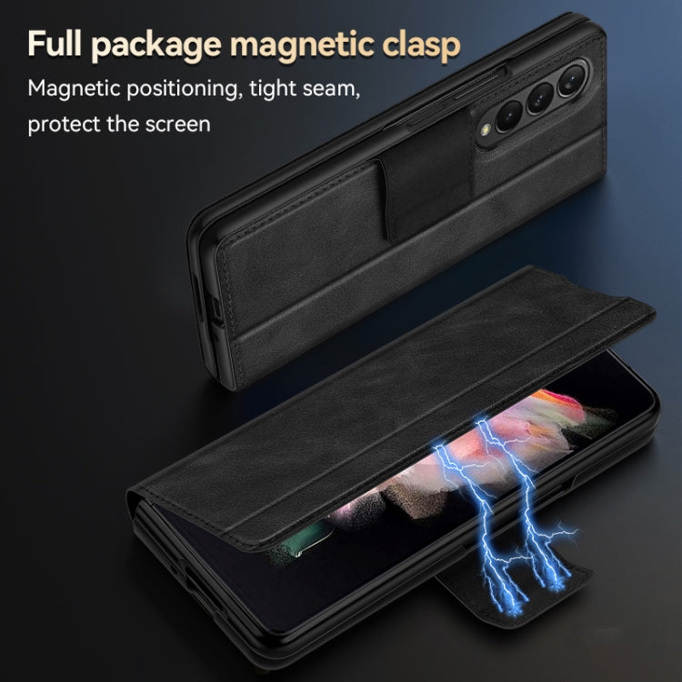 For Samsung Galaxy Z Fold4 / W23 SULADA All-inclusive Magnetic Snap Flip Leather Phone Case(Black) - Galaxy Z Fold4 5G Cases by SULADA | Online Shopping South Africa | PMC Jewellery