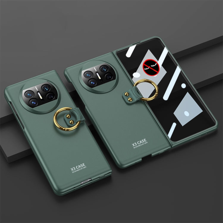 For Huawei Mate X3 GKK Privacy Ultra-thin PC Full Coverage Phone Case with Ring Holder(Green) - Huawei Cases by GKK | Online Shopping South Africa | PMC Jewellery