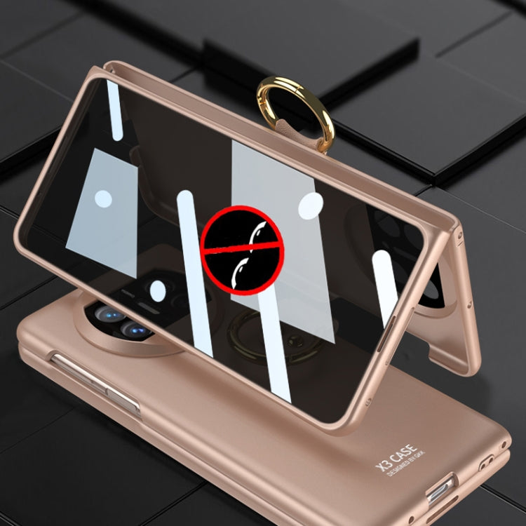 For Huawei Mate X3 GKK Privacy Ultra-thin PC Full Coverage Phone Case with Ring Holder(Silver) - Huawei Cases by GKK | Online Shopping South Africa | PMC Jewellery