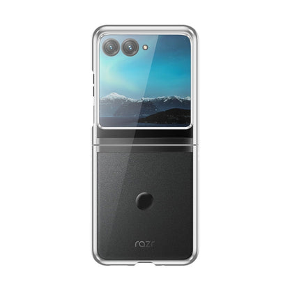 For Motorola Razr 40 Ultra Full Coverage Electroplate PC Transparent Phone Case(Silver) - Motorola Cases by PMC Jewellery | Online Shopping South Africa | PMC Jewellery