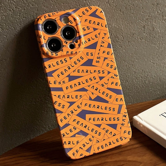 For iPhone 14 Pro Painted Pattern Precise Hole PC Phone Case(Orange Label) - iPhone 14 Pro Cases by PMC Jewellery | Online Shopping South Africa | PMC Jewellery