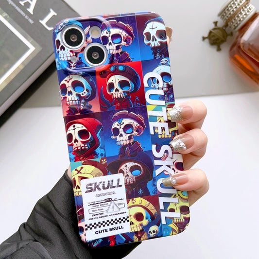 For iPhone 14 Pro Painted Pattern Precise Hole PC Phone Case(Cute Skull) - iPhone 14 Pro Cases by PMC Jewellery | Online Shopping South Africa | PMC Jewellery