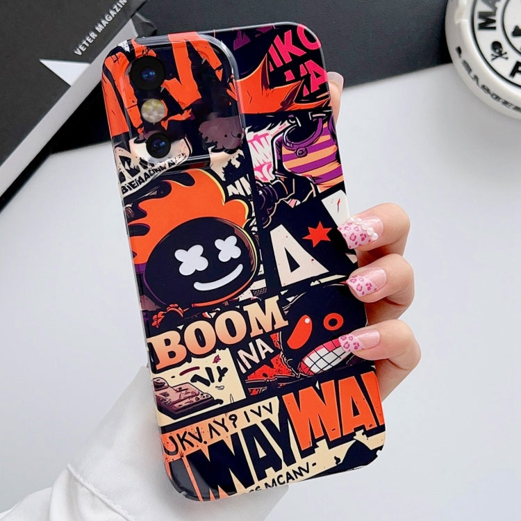 For iPhone X / XS Painted Pattern Precise Hole PC Phone Case(Orange Comics) - More iPhone Cases by PMC Jewellery | Online Shopping South Africa | PMC Jewellery