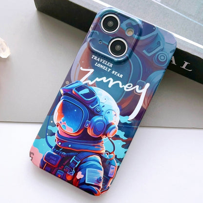 For iPhone 15 Painted Pattern Precise Hole PC Phone Case(Blue Paint Astronaut) - iPhone 15 Cases by PMC Jewellery | Online Shopping South Africa | PMC Jewellery