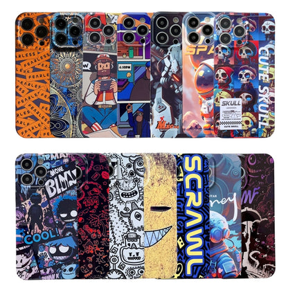 For iPhone 15 Pro Painted Pattern Precise Hole PC Phone Case(Purple Comics) - iPhone 15 Pro Cases by PMC Jewellery | Online Shopping South Africa | PMC Jewellery