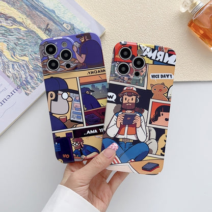 For iPhone 11 Painted Pattern Precise Hole PC Phone Case(Orange Astronaut) - iPhone 11 Cases by PMC Jewellery | Online Shopping South Africa | PMC Jewellery