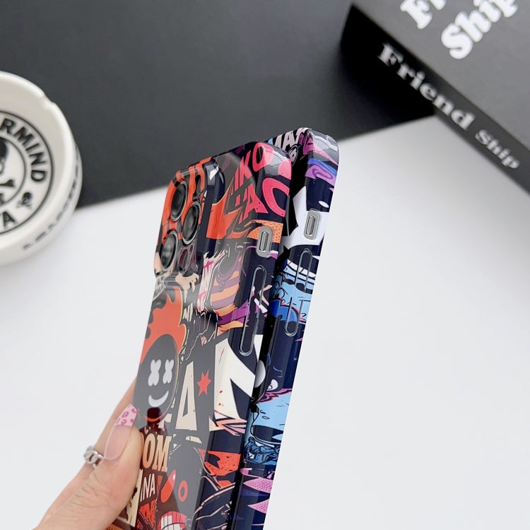 For iPhone XS Max Painted Pattern Precise Hole PC Phone Case(Black Purple Umbrella Boy) - More iPhone Cases by PMC Jewellery | Online Shopping South Africa | PMC Jewellery