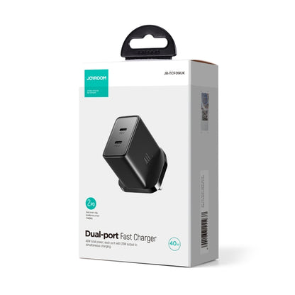 JOYROOM TCF09 40W Dual USB-C / Type-C 2PD Mini Intelligent Fast Charger(UK Plug) - USB Charger by JOYROOM | Online Shopping South Africa | PMC Jewellery