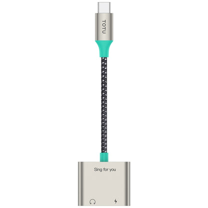 TOTU AD-5 USB-C/Type-C to 3.5mm+USB-C/Type-C Charger Audio Adapter - Type-C Adapter by TOTUDESIGN | Online Shopping South Africa | PMC Jewellery