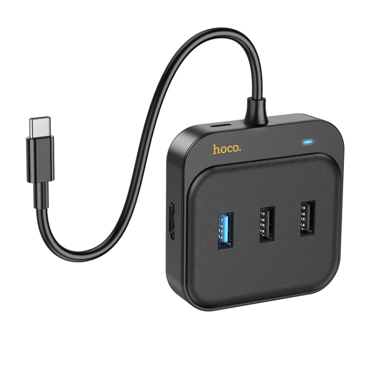 hoco HB36 5 in 1 HDTV+USB3.0+USB2.0x2+PD100W Converter, Cable Length: 0.2m(Black) - USB HUB by hoco | Online Shopping South Africa | PMC Jewellery