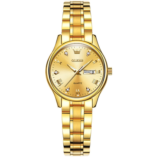 OLEVS 5563 Women Luminous Waterproof Quartz Watch(Gold) - Metal Strap Watches by OLEVS | Online Shopping South Africa | PMC Jewellery