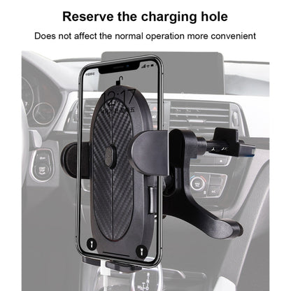 FLOVEME YXF233966 Carbon Fiber Texture One Click Lock Car Holder, Style:Air Outlet(Black) - Car Holders by FLOVEME | Online Shopping South Africa | PMC Jewellery