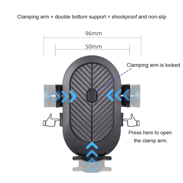 FLOVEME YXF233966 Carbon Fiber Texture One Click Lock Car Holder, Style:Air Outlet(Black) - Car Holders by FLOVEME | Online Shopping South Africa | PMC Jewellery