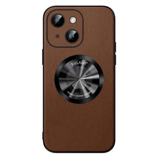 For iPhone 15 Plus SULADA Microfiber Leather MagSafe Magnetic Phone Case(Brown) - iPhone 15 Plus Cases by SULADA | Online Shopping South Africa | PMC Jewellery