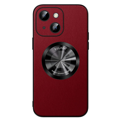 For iPhone 15 Plus SULADA Microfiber Leather MagSafe Magnetic Phone Case(Red) - iPhone 15 Plus Cases by SULADA | Online Shopping South Africa | PMC Jewellery