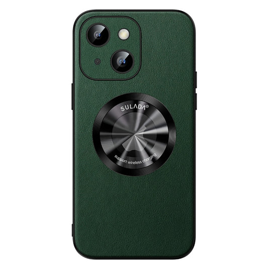 For iPhone 14 SULADA Microfiber Leather MagSafe Magnetic Phone Case(Green) - iPhone 14 Cases by SULADA | Online Shopping South Africa | PMC Jewellery