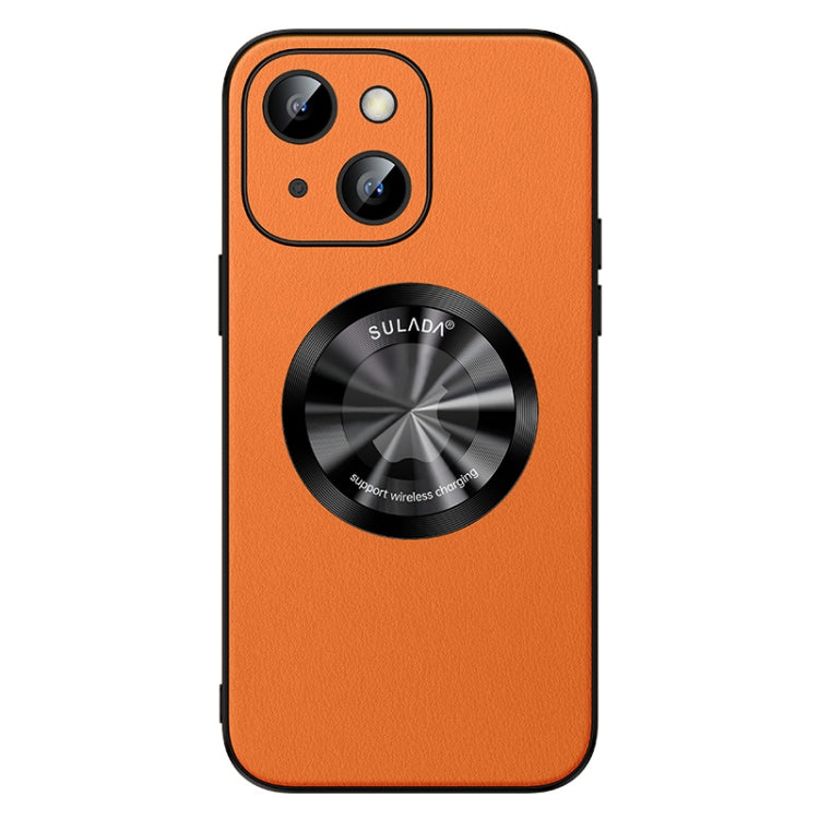 For iPhone 14 SULADA Microfiber Leather MagSafe Magnetic Phone Case(Orange) - iPhone 14 Cases by SULADA | Online Shopping South Africa | PMC Jewellery