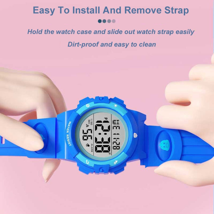 SPOVAN K01 Women Children LED Luminous Waterproof Electronic Sports Watch(Blue Pocket Watch) - LED Digital Watches by SPOVAN | Online Shopping South Africa | PMC Jewellery