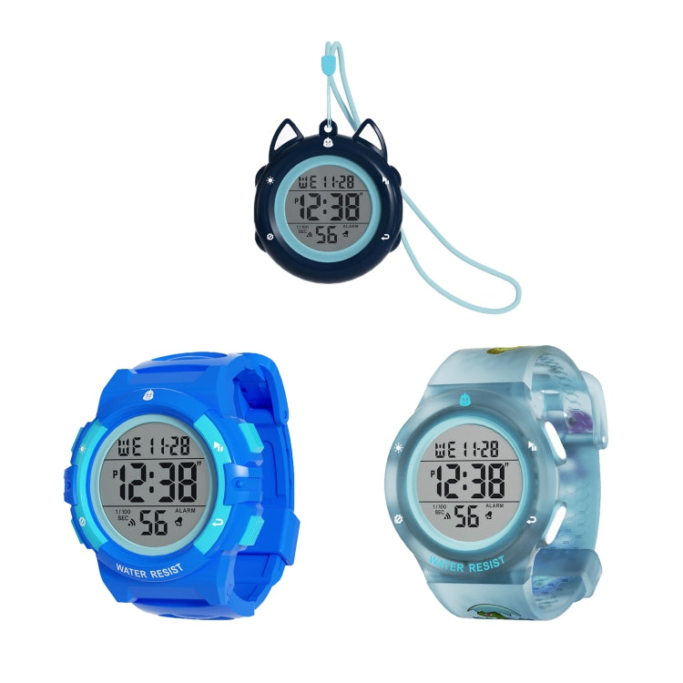 SPOVAN K01 Men Children LED Luminous Waterproof Electronic Sports Watch(Blue) - LED Digital Watches by SPOVAN | Online Shopping South Africa | PMC Jewellery