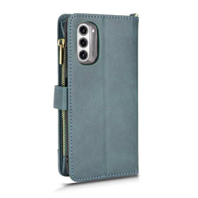 For Motorola Moto G52J 5G Litchi Texture Zipper Leather Phone Case(Green) - Motorola Cases by PMC Jewellery | Online Shopping South Africa | PMC Jewellery